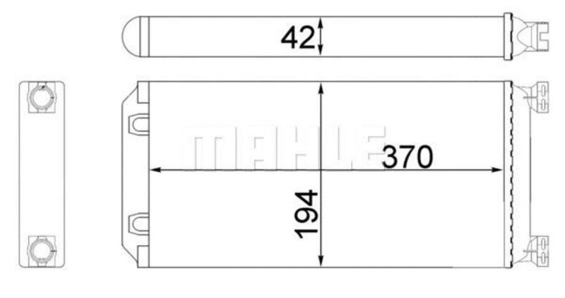AH130000P Радиатор отопителя 370*190*43 — 7
