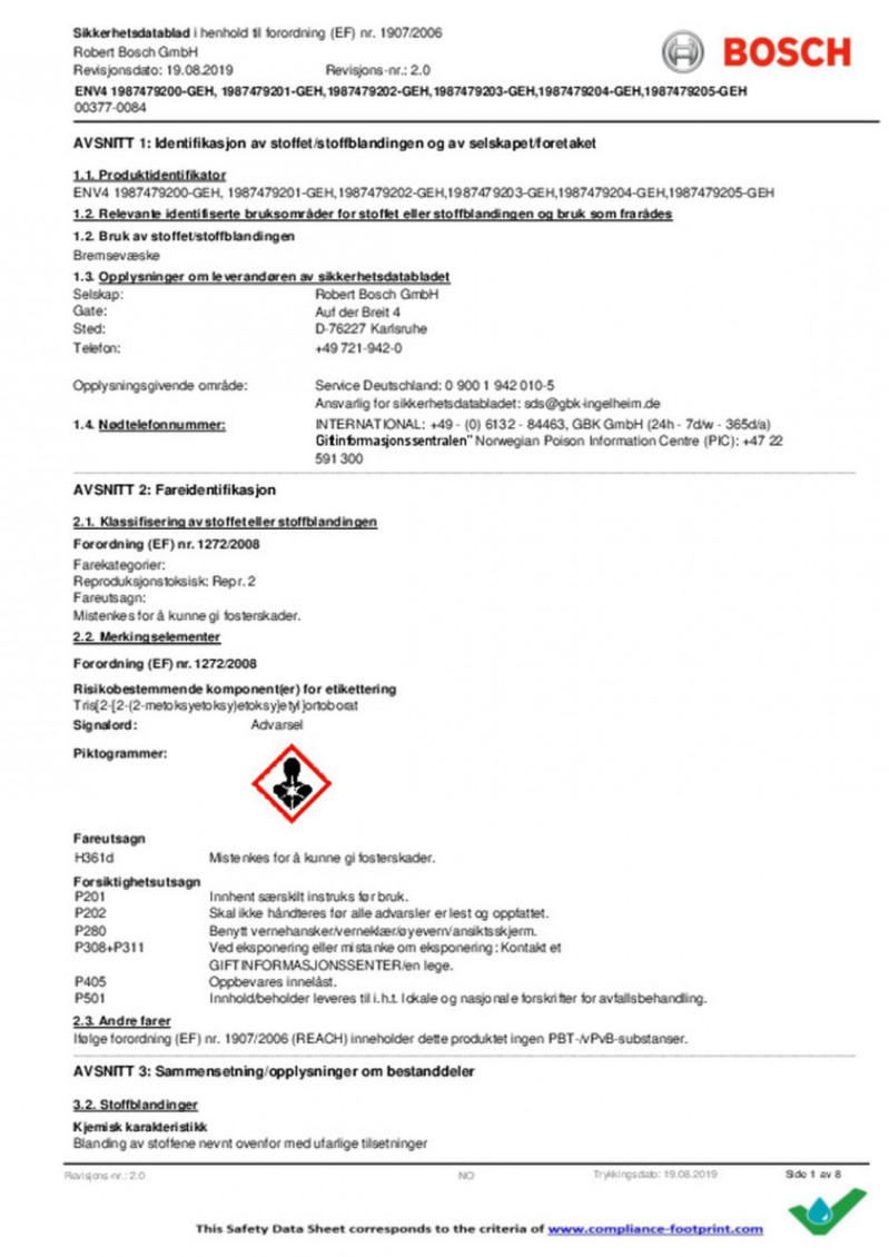 1987479106 Тормозная жидкость DOT4 — 3