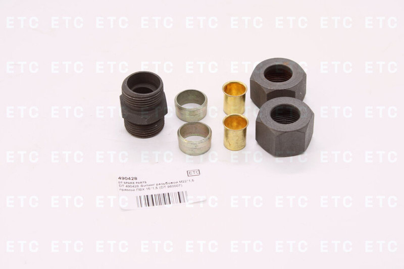 DT 490428 Фитинг резьбовой М22*1,5 прямой ПВХ 15*1,5 — 3