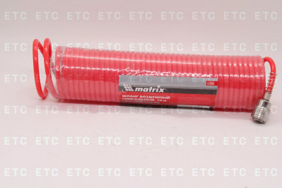 57004 Шланг воздушный 10м 18Атм спиральный с фитингами 1/4